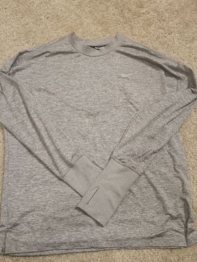 Nike Light Grey Long Sleeve Performance Top